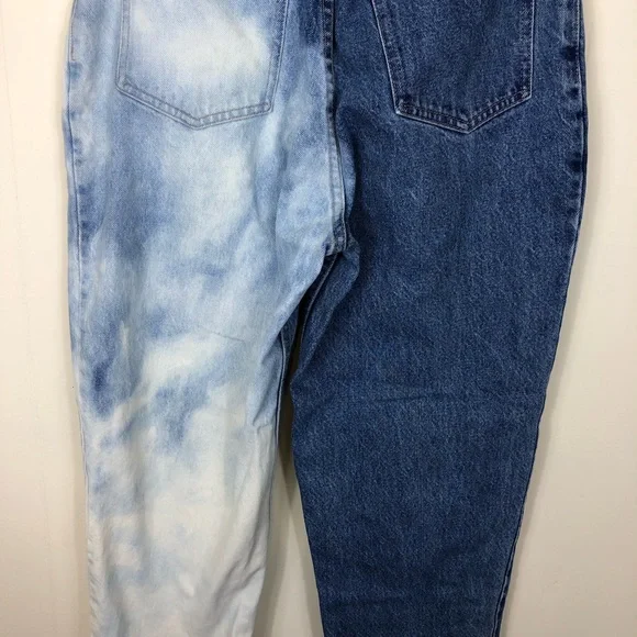 Vintage Two Tone Tie Dye High Waisted Denim Jeans Sz 27 - Picture 5 of 11
